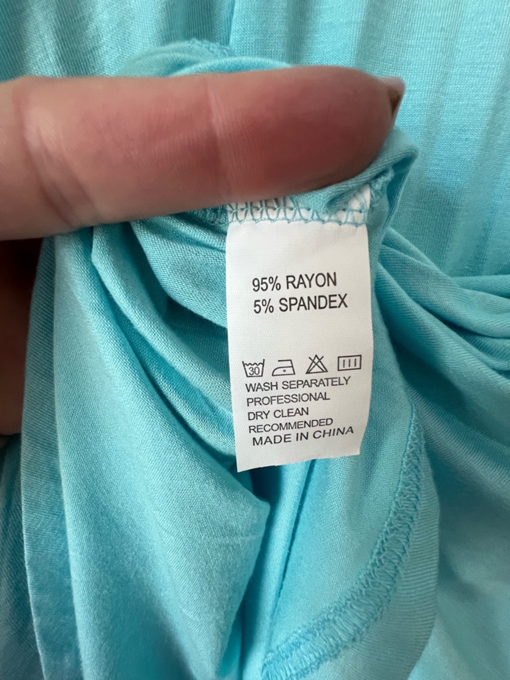 Light Aqua Rayon Spandex Tank Top Flowy Dress with Pockets - Picture 4 of 5